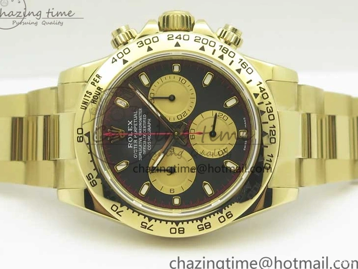 MiroTime 0512 Affordable Daytona 116508 Paul Newman ARF 1:1 Best Edition YG Plated 904L SS Case and Bracelet Black Dial A4130 Super Clone 3355
